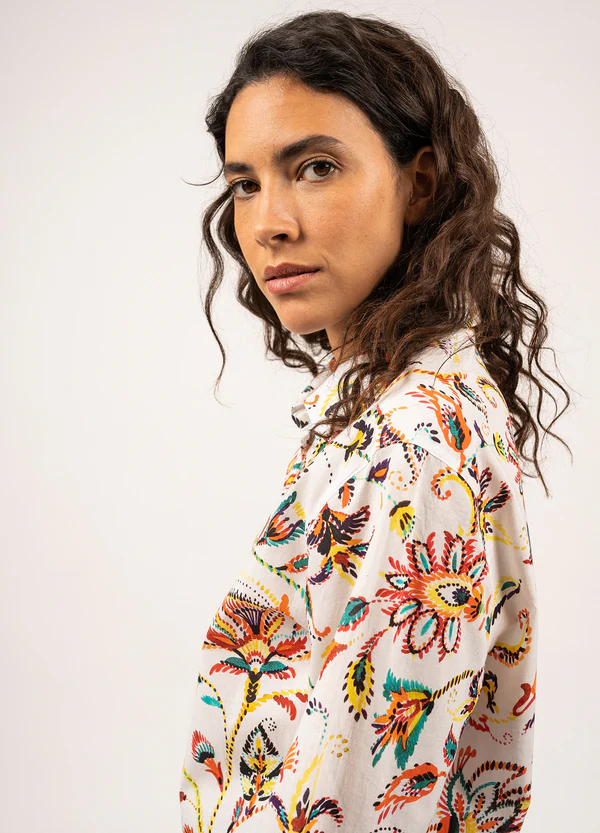 Saint James - Marion printed shirt (Craie Evasion)