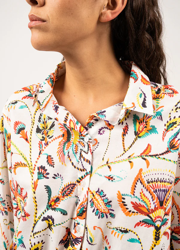 Saint James - Marion printed shirt (Craie Evasion)