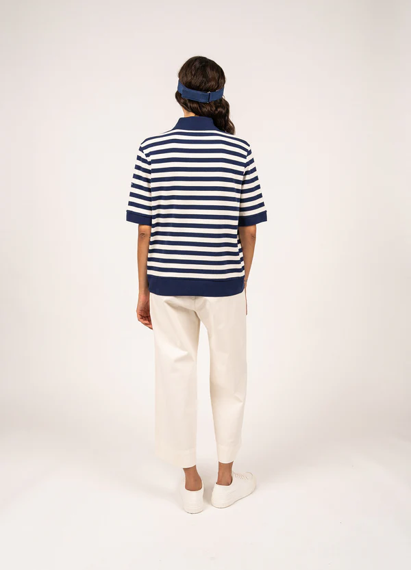 Saint James - Carola striped polo shirt (Indigo/ Craie)