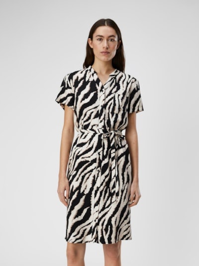 Object - OBJJACIRA S/S SHIRT DRESS (Sandshell/ Black Zebra)