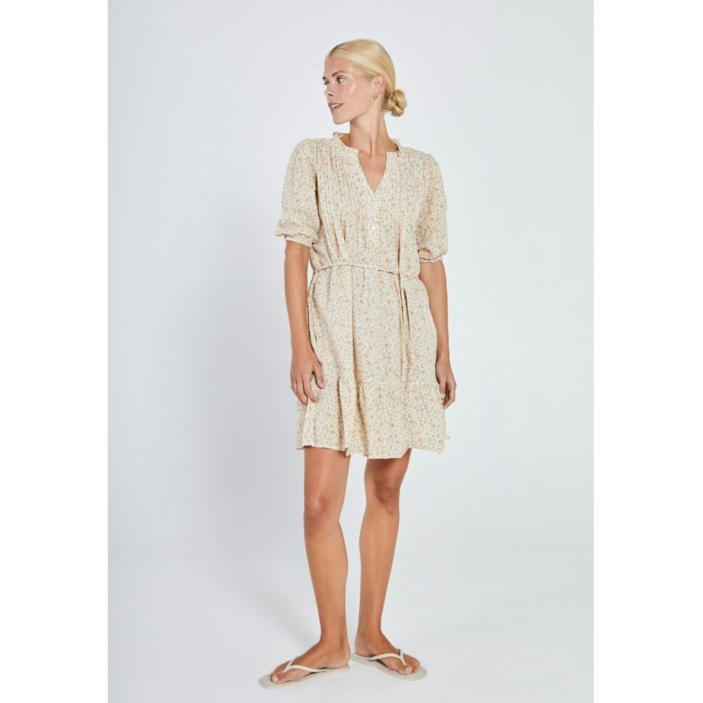 NORR - Opal seersucker SS dress (Orange flower AOP)