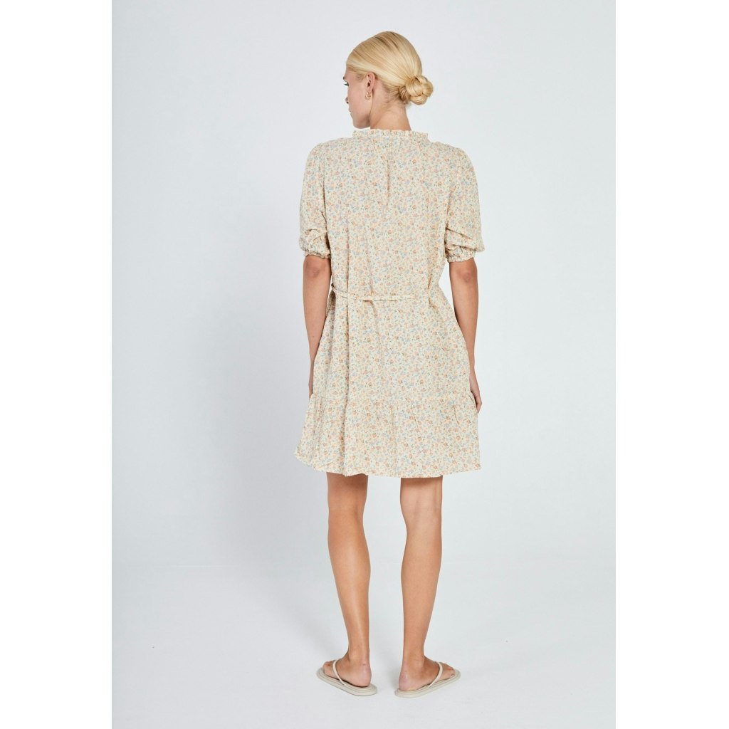 NORR - Opal seersucker SS dress (Orange flower AOP)