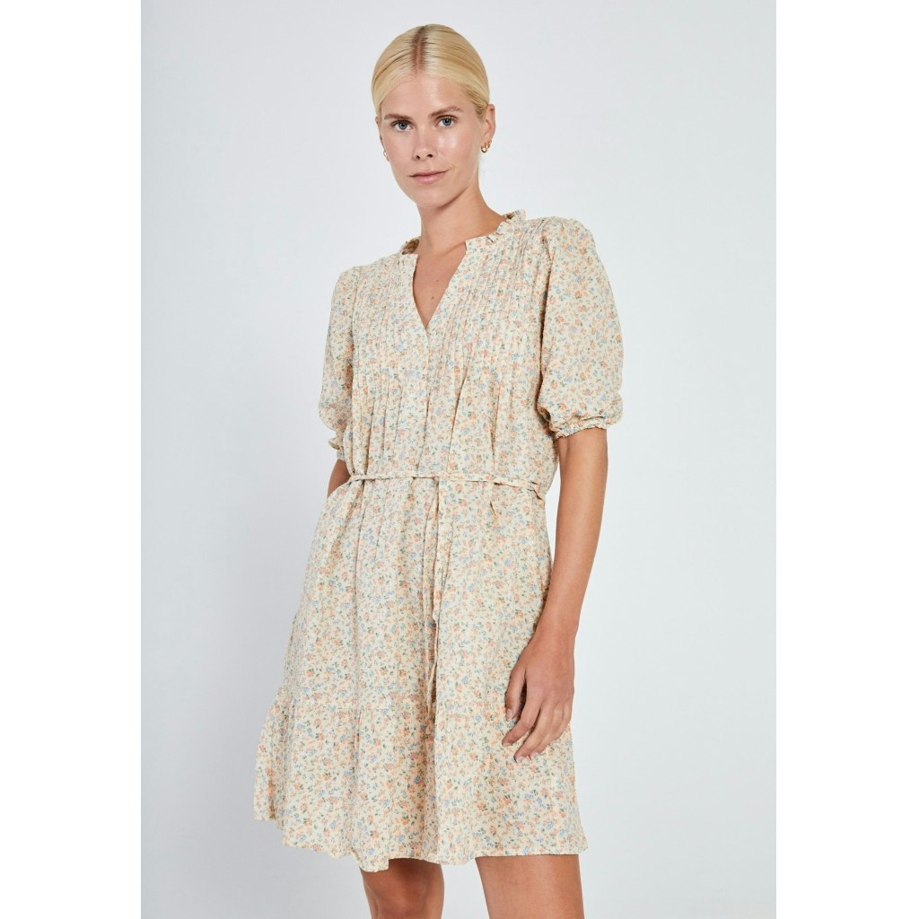NORR - Opal seersucker SS dress (Orange flower AOP)