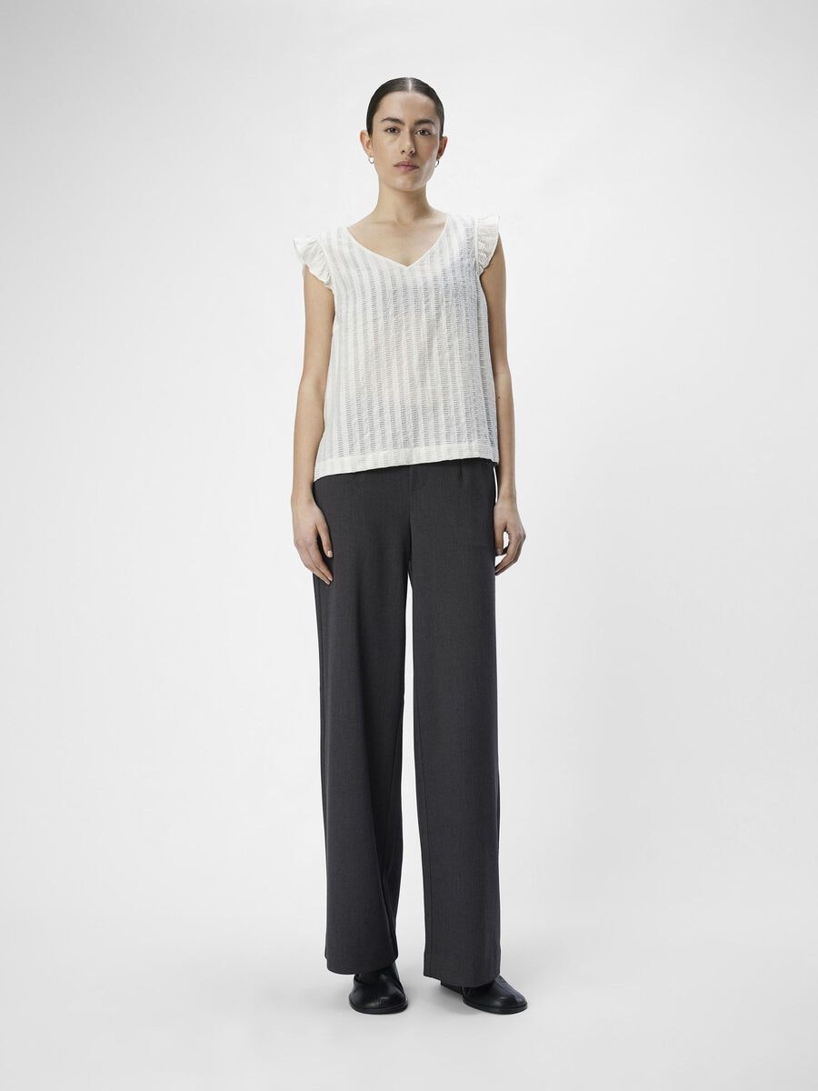 Object - OBJAMANDA RE S/L TOP (Cloud Dancer)