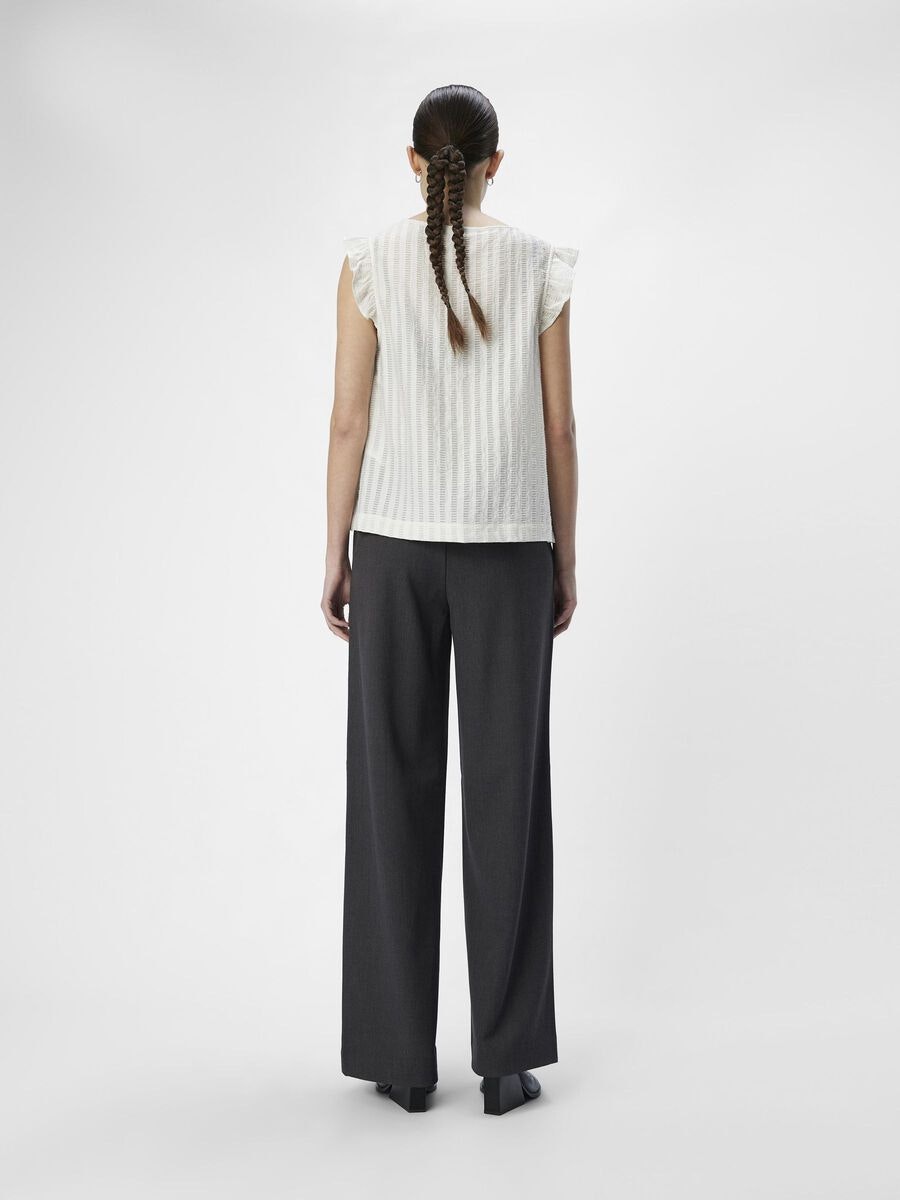 Object - OBJAMANDA RE S/L TOP (Cloud Dancer)