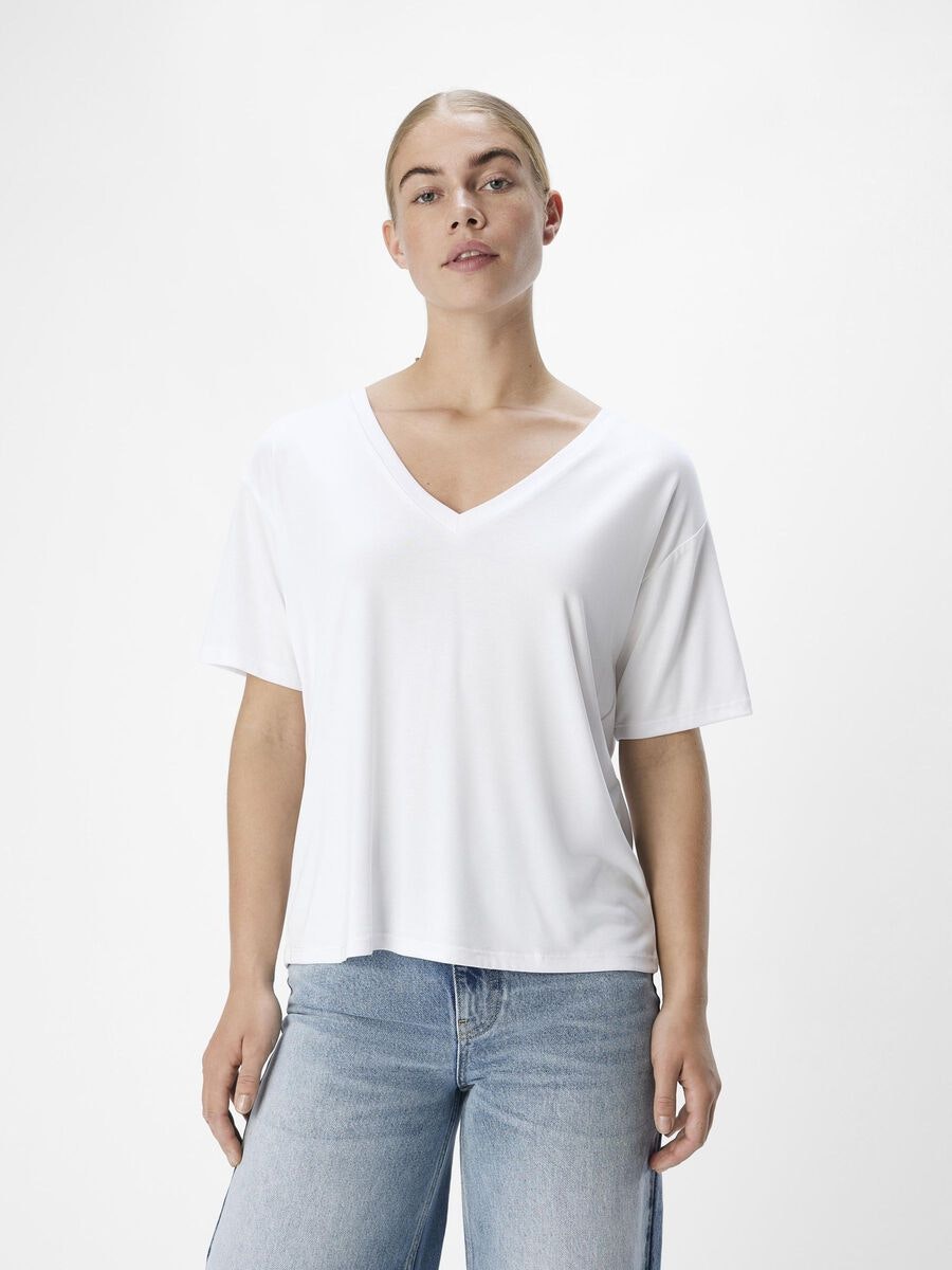 Object - OBJANNIE RE S/S V-NECK TOP (White)