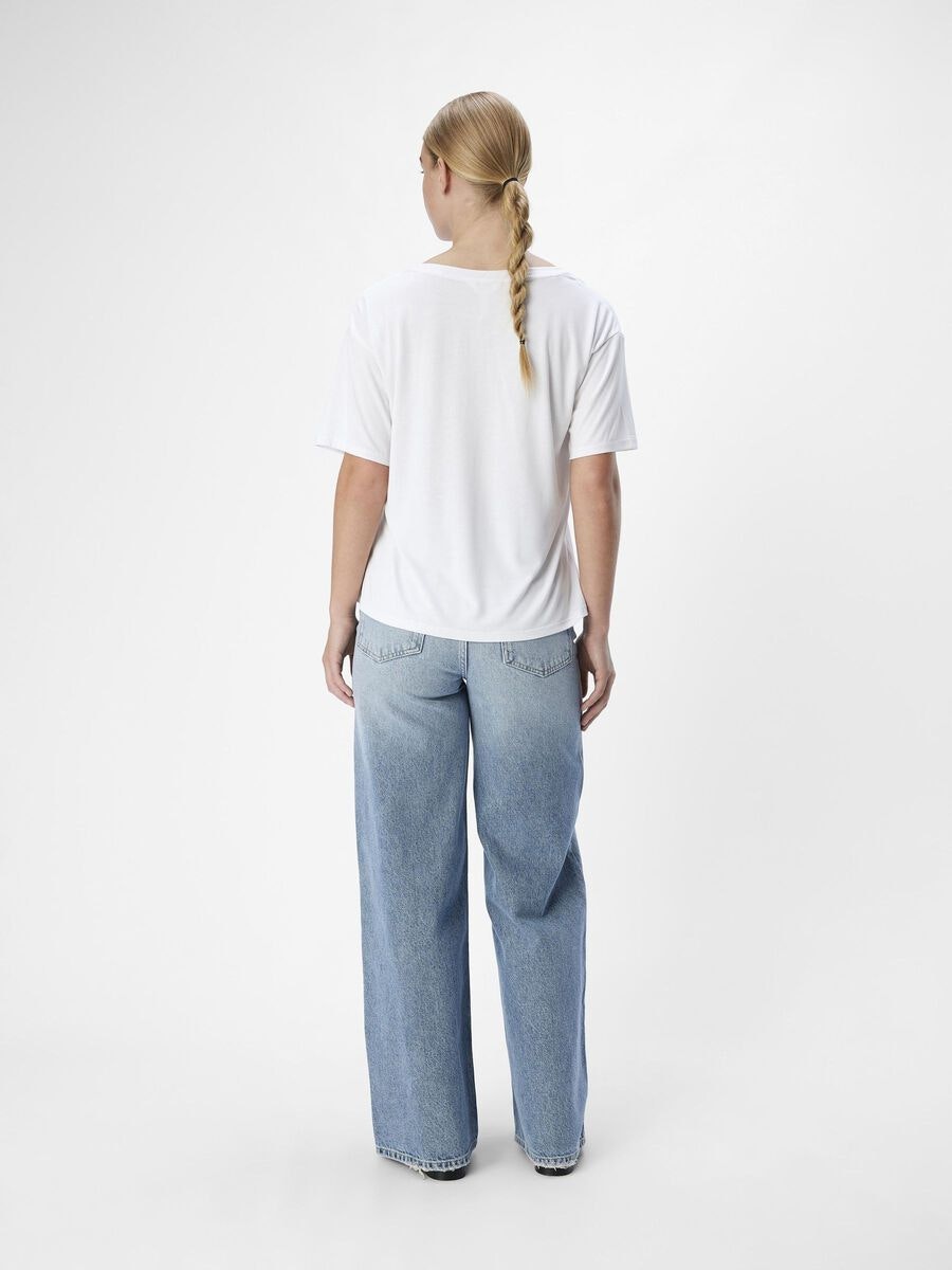 Object - OBJANNIE RE S/S V-NECK TOP (White)