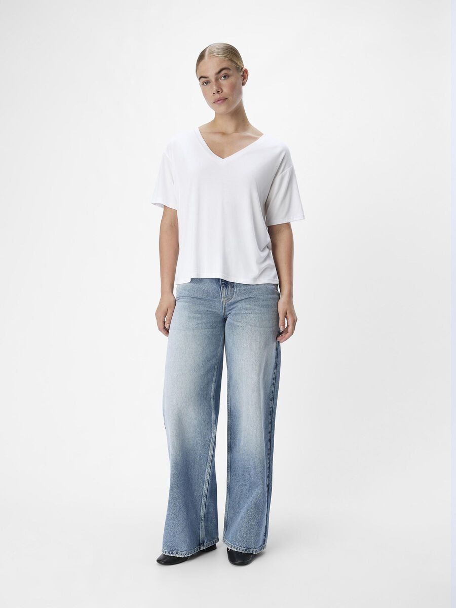 Object - OBJANNIE RE S/S V-NECK TOP (White)