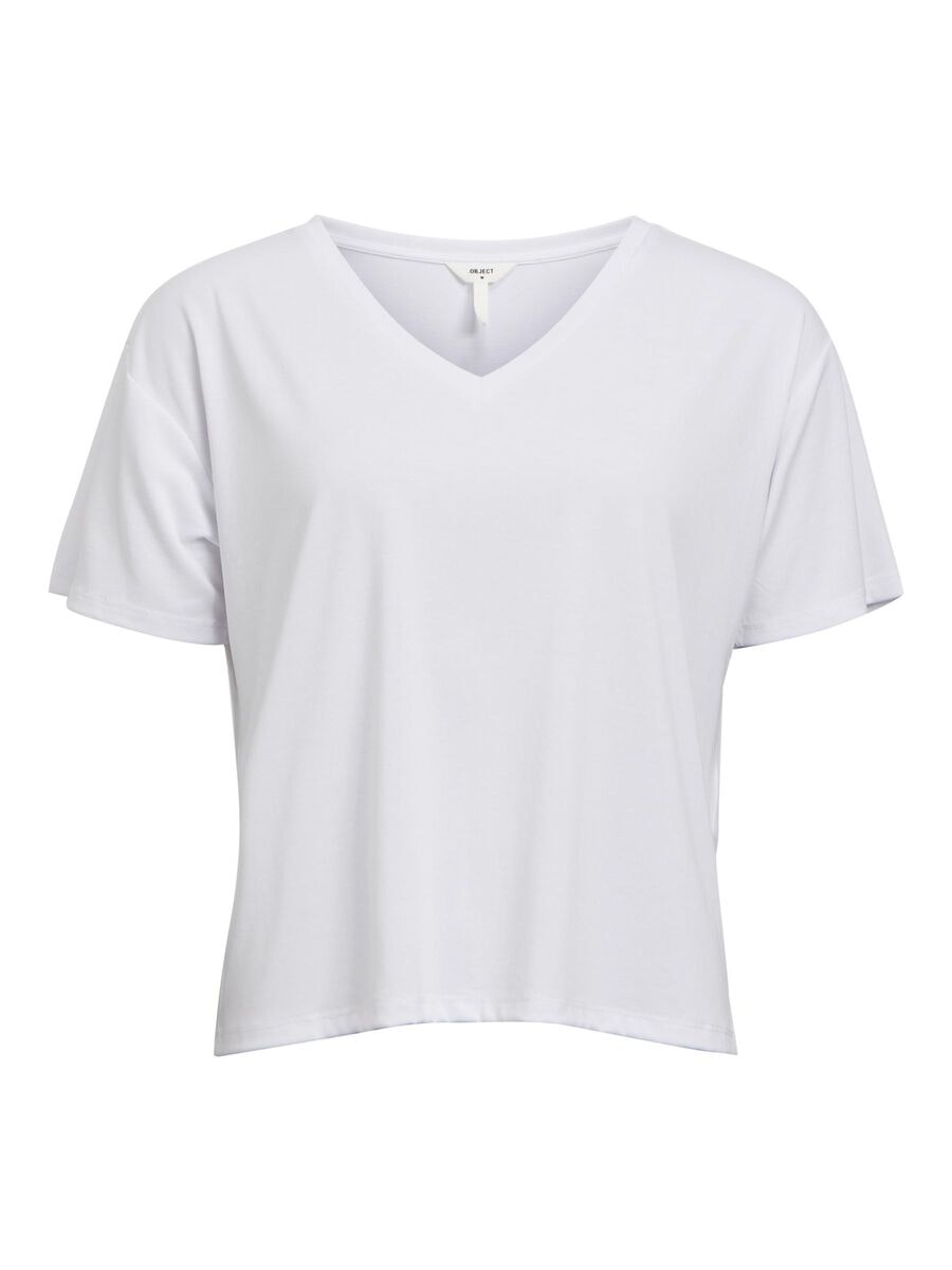 Object - OBJANNIE RE S/S V-NECK TOP (White)