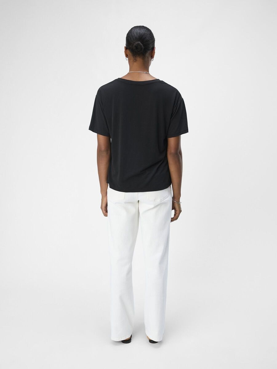 Object - OBJANNIE RE S/S V-NECK TOP (Black)