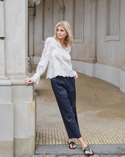 Neo Noir - Amara Big Embroidery Blouse (Off White)