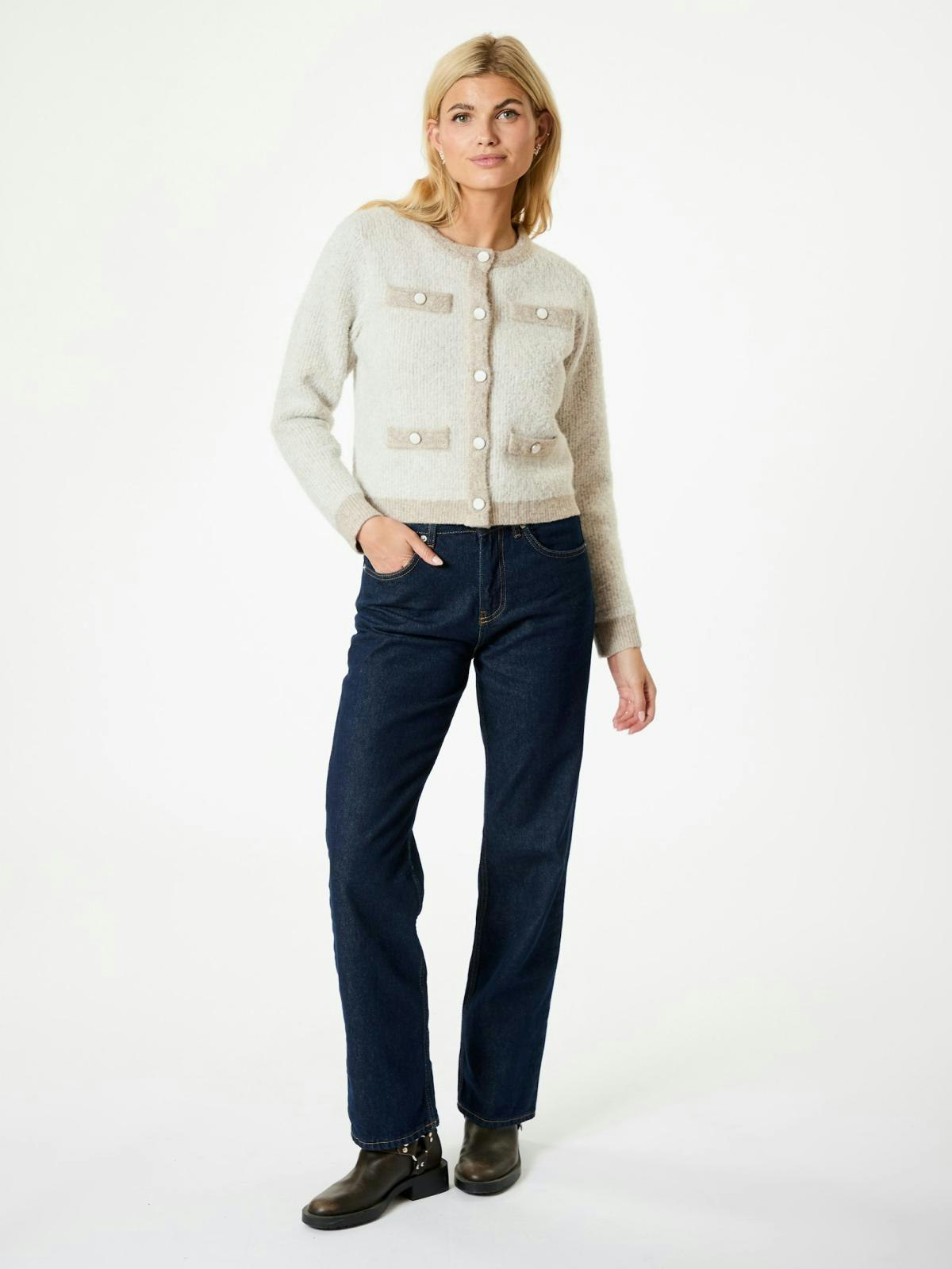 Neo Noir - Vivia Knit Cardigan (Beige Mel.)