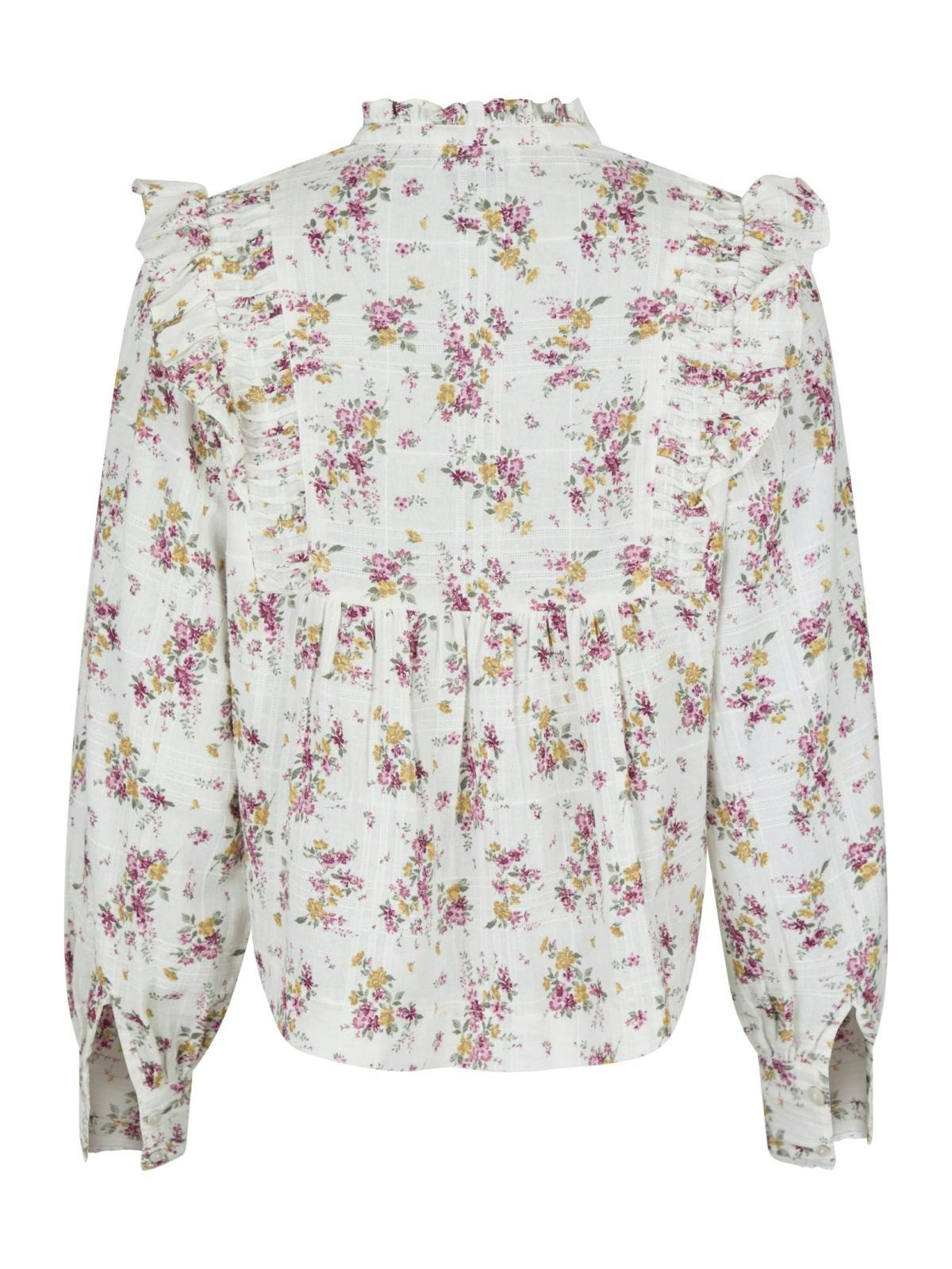 Neo Noir - Alicia Flower Oasis Blouse (Off White)