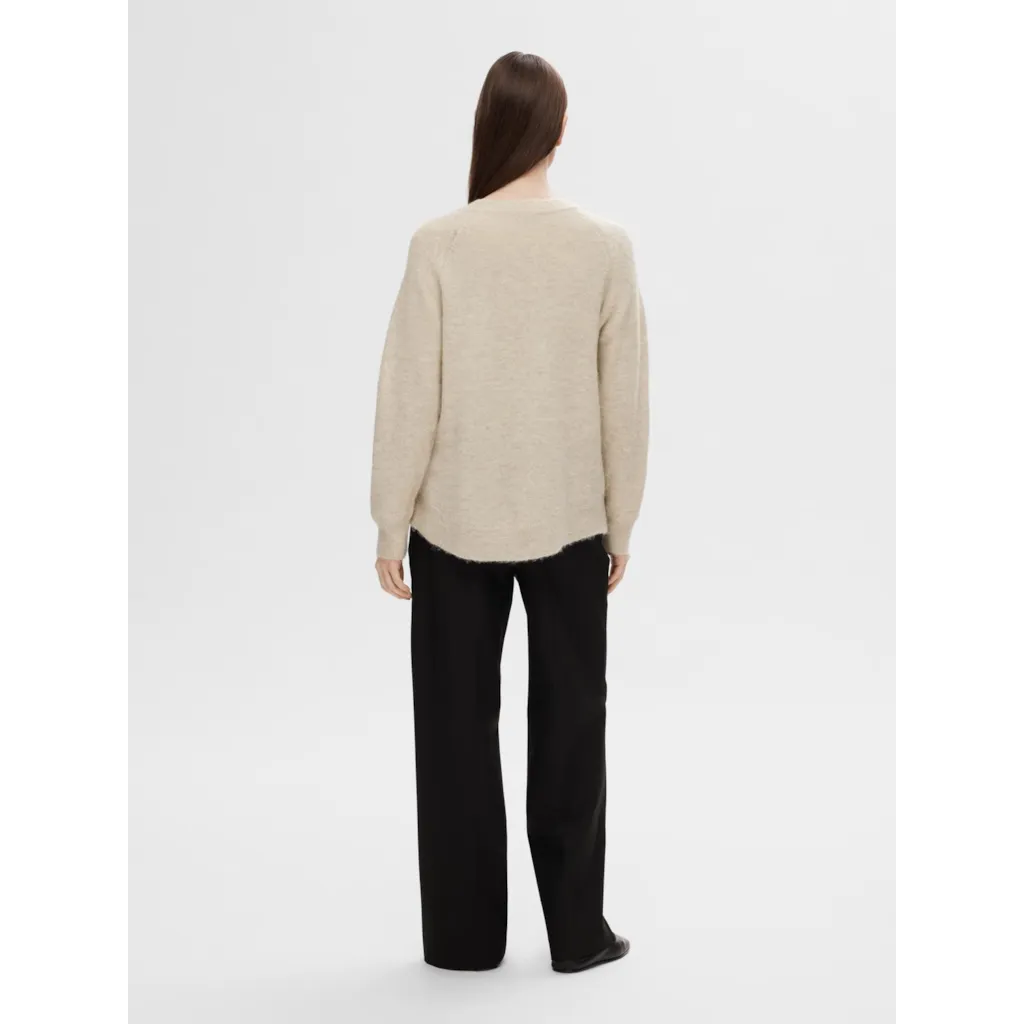Selected Femme - SLFLULU LS KNIT O-NECK NOOS (Birch)