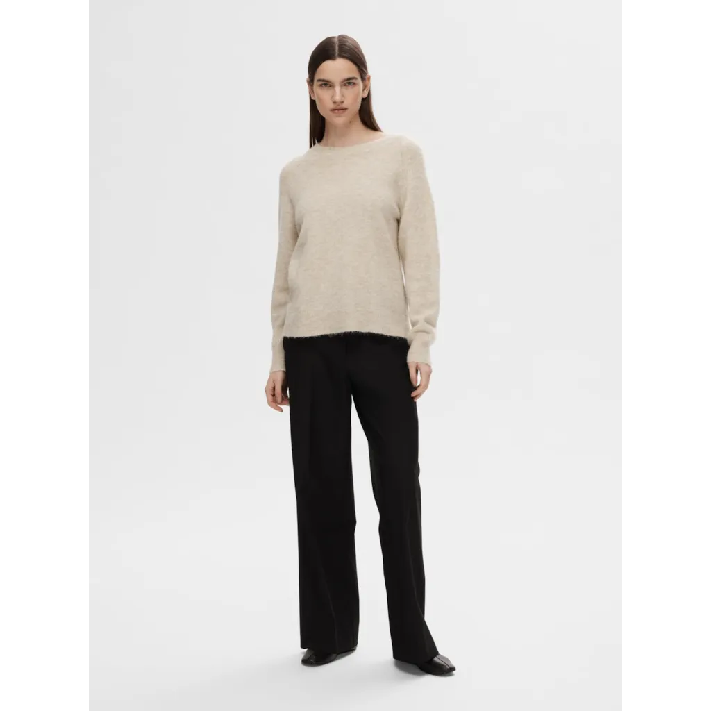 Selected Femme - SLFLULU LS KNIT O-NECK NOOS (Birch)