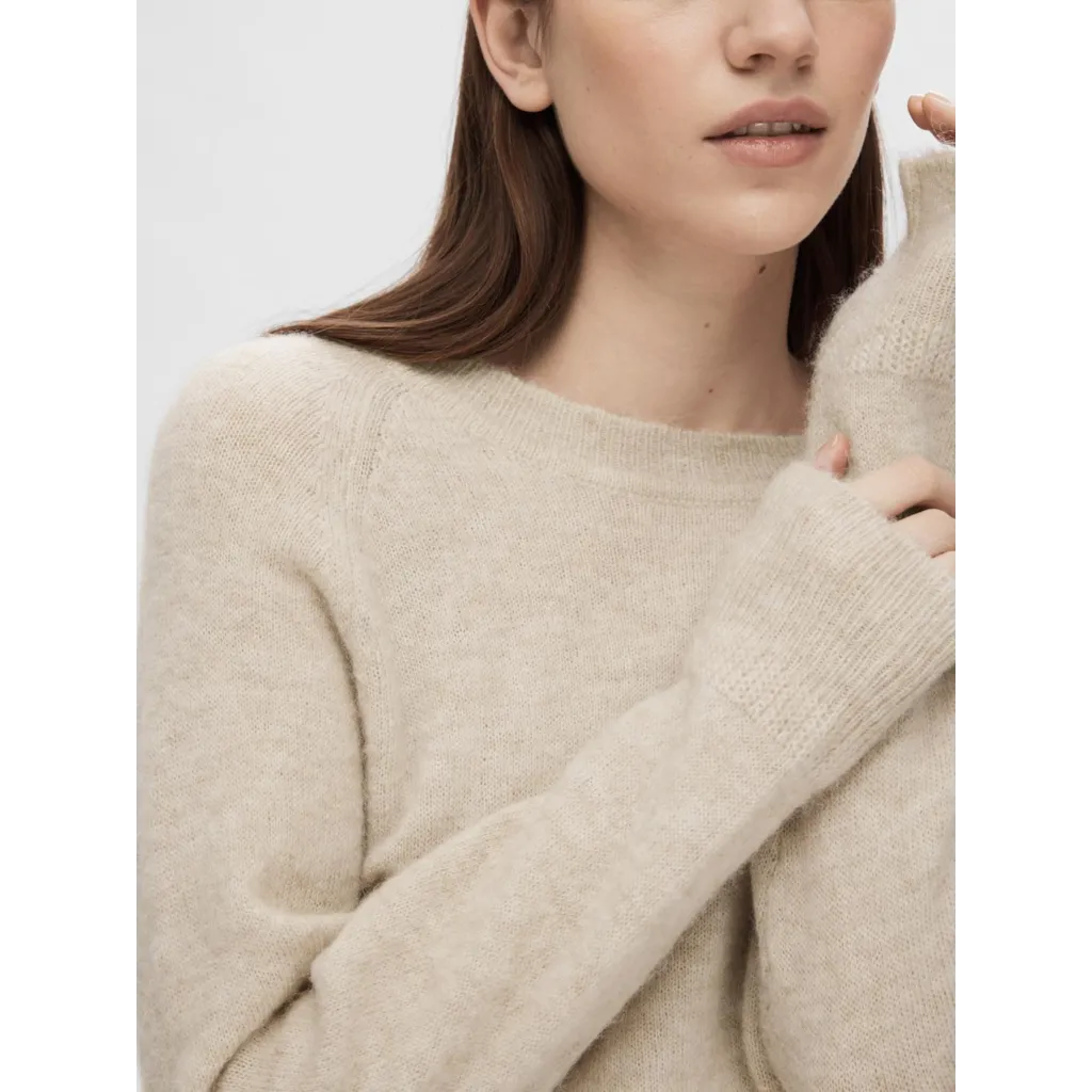 Selected Femme - SLFLULU LS KNIT O-NECK NOOS (Birch)