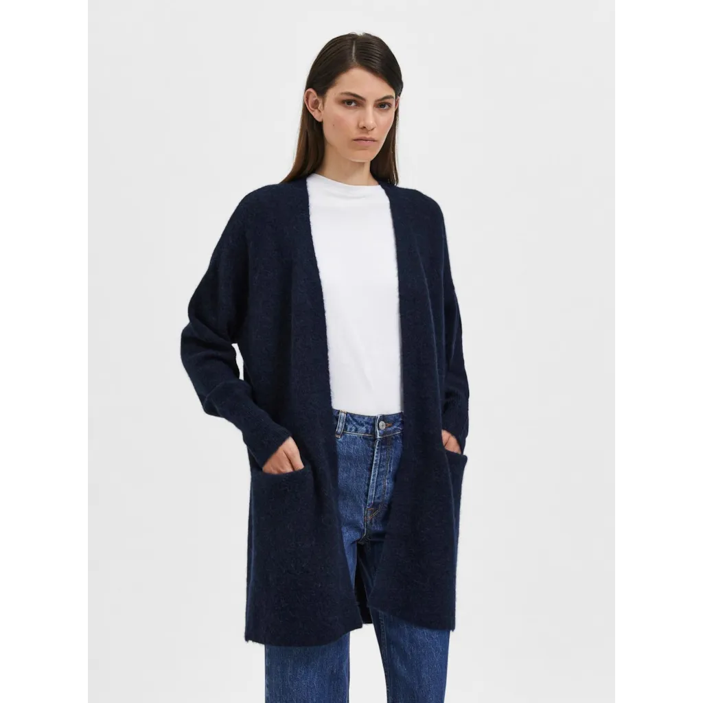 Selected Femme - SLFLULU NEW LS KNIT LONG CARDIGAN B NOOS (Dk Sapphire)