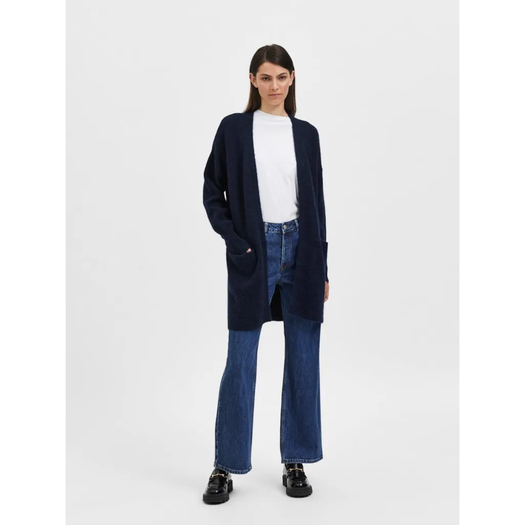 Selected Femme - SLFLULU NEW LS KNIT LONG CARDIGAN B NOOS (Dk Sapphire)