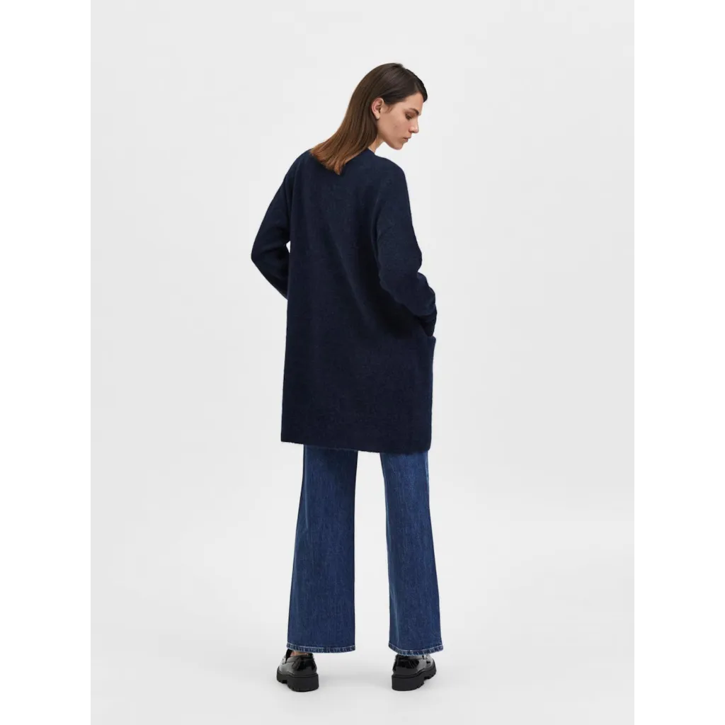 Selected Femme - SLFLULU NEW LS KNIT LONG CARDIGAN B NOOS (Dk Sapphire)