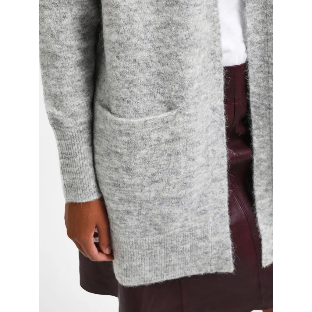 Selected Femme - SLFLULU NEW LS KNIT LONG CARDIGAN B NOOS (Light Grey Mel.)
