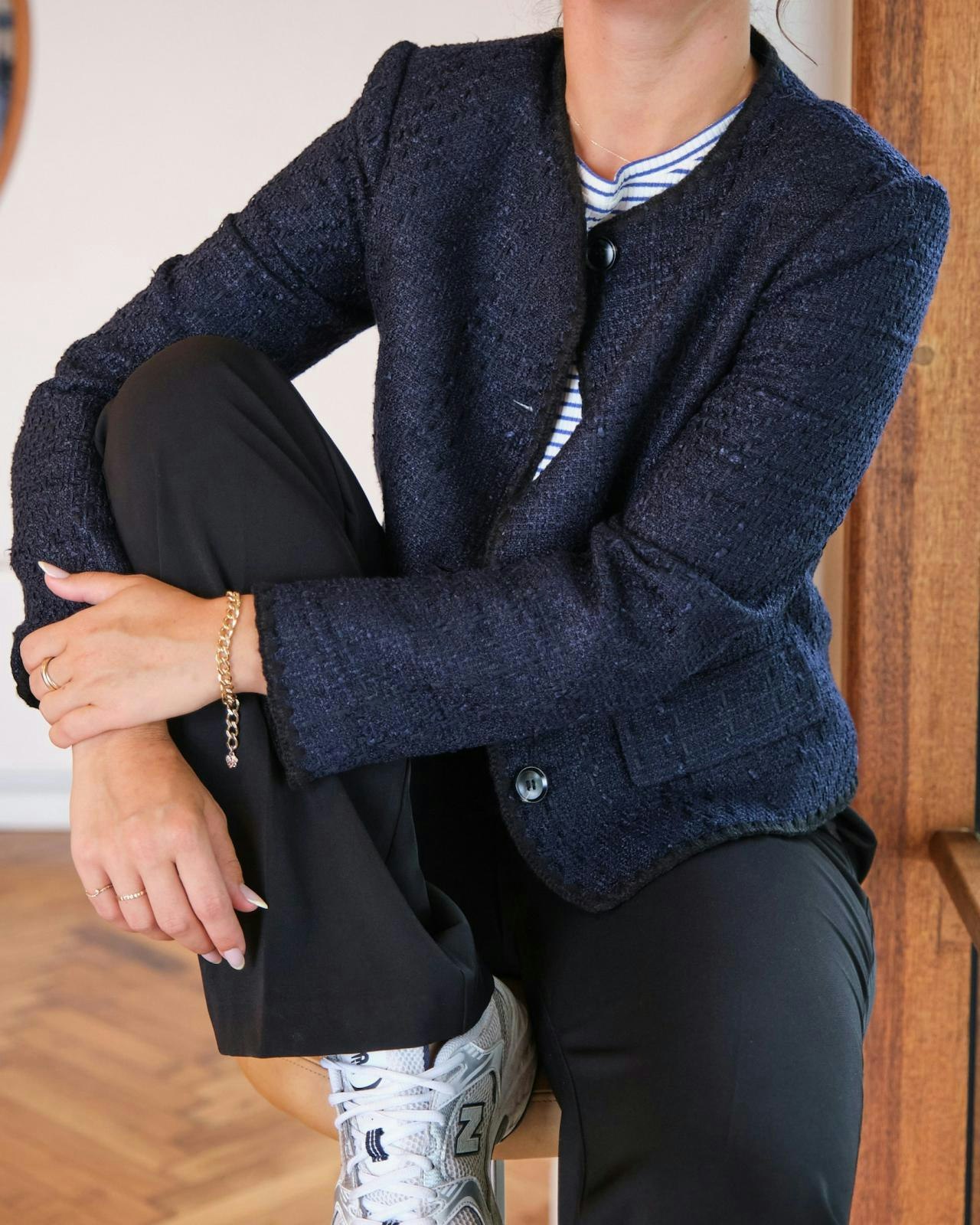 Neo Noir - Helina Heavy Boucle Jacket (Navy)