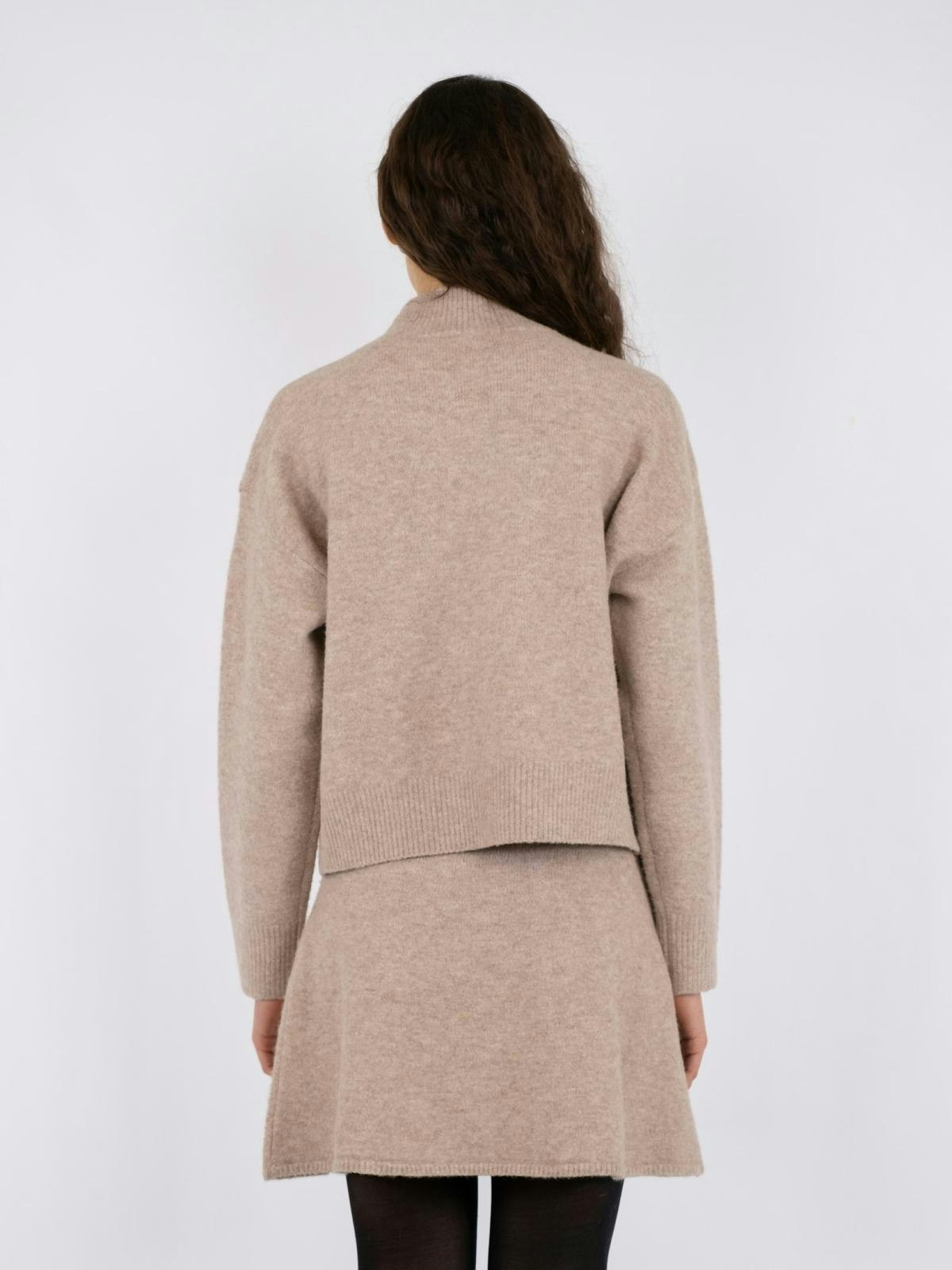 Neo Noir - Paulina Knit Blouse (Sand Melange)