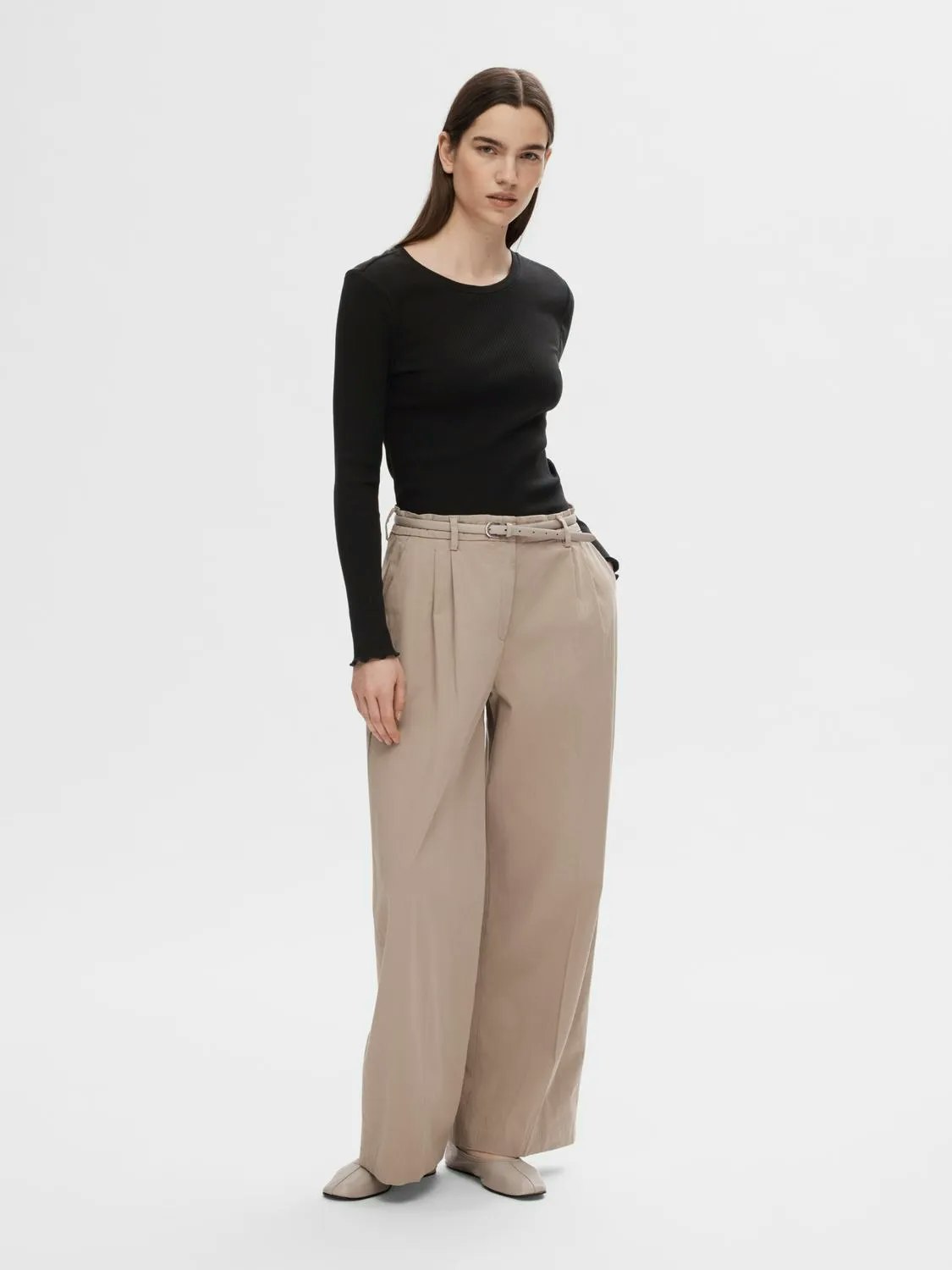 Selected Femme - SLFANNA LS CREW NECK TEE S NOOS (Black)