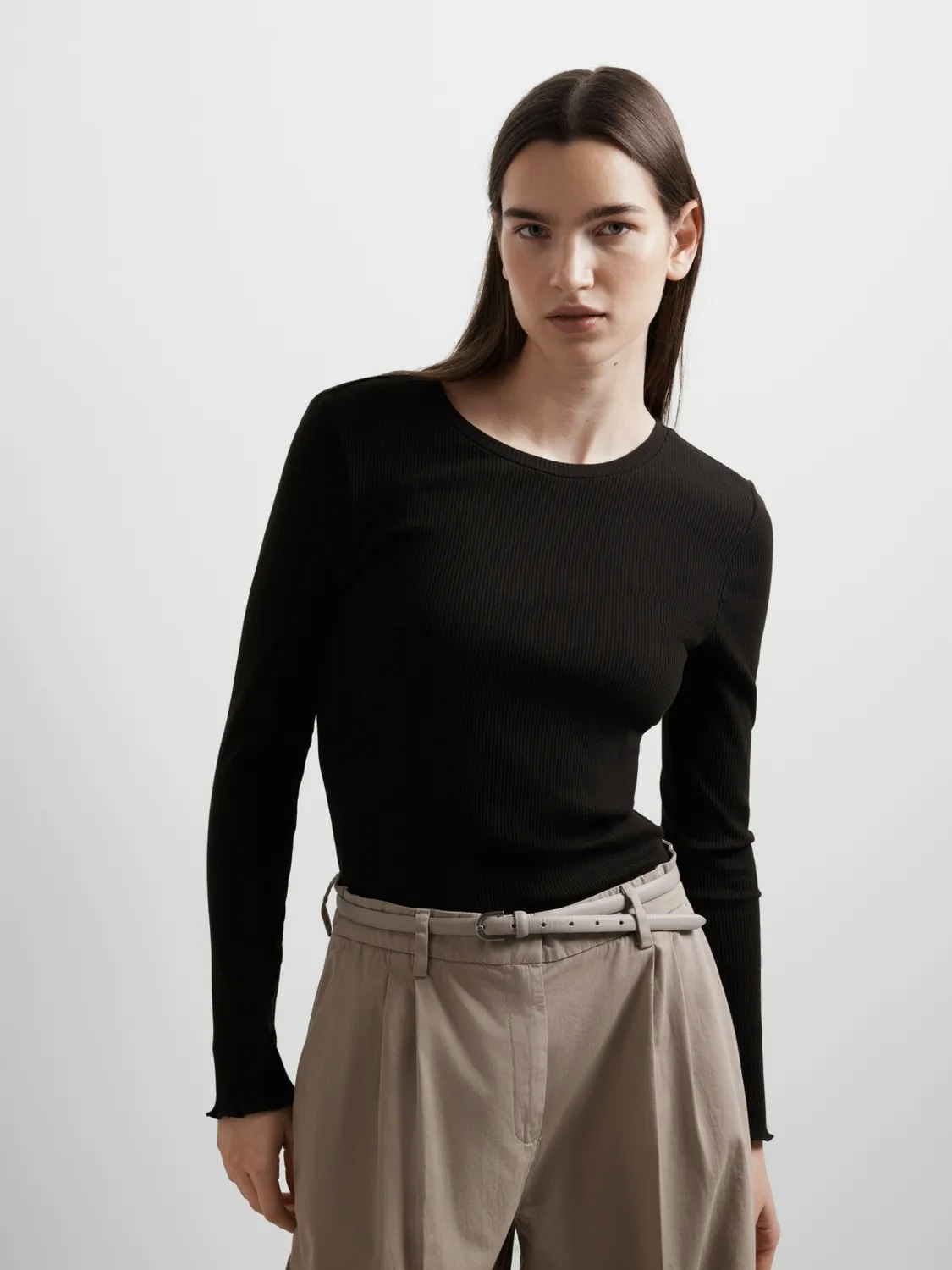 Selected Femme - SLFANNA LS CREW NECK TEE S NOOS (Black)