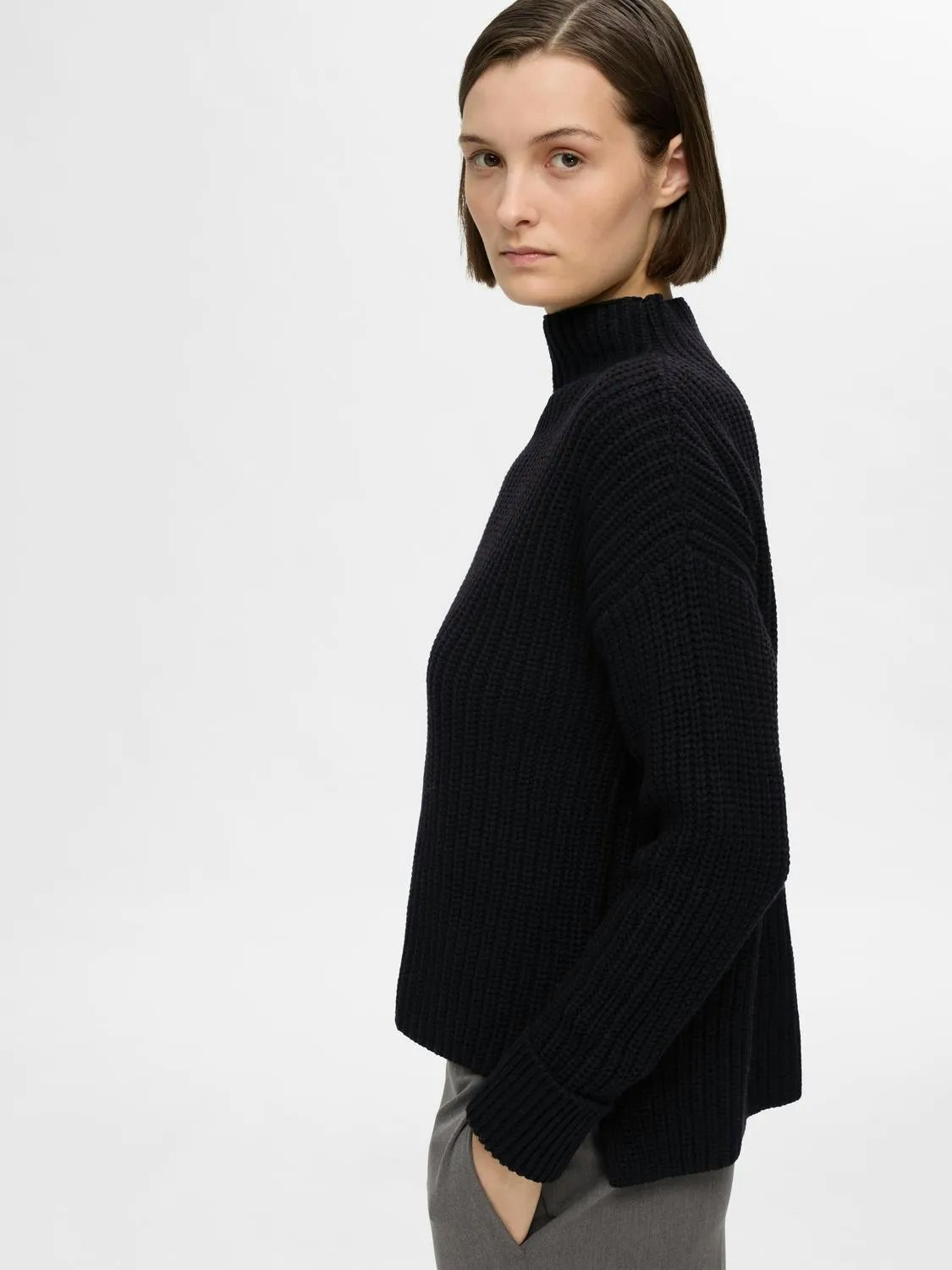 Selected Femme - SLFSELMA LS KNIT PULLOVER NOOS (Black)