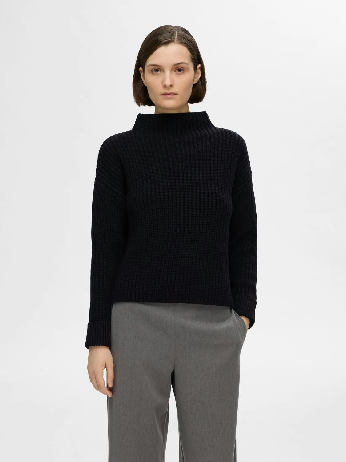 Selected Femme - SLFSELMA LS KNIT PULLOVER NOOS (Black)