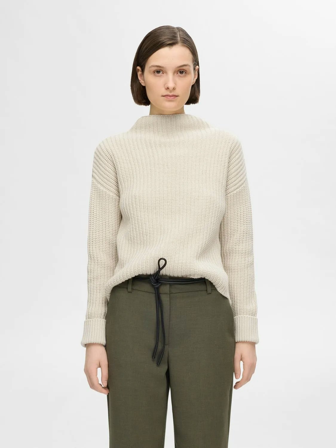 Selected Femme - SLFSELMA LS KNIT PULLOVER NOOS (Birch)