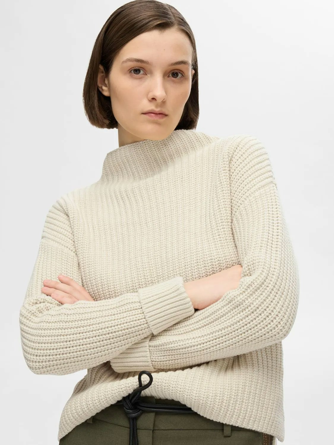 Selected Femme - SLFSELMA LS KNIT PULLOVER NOOS (Birch)