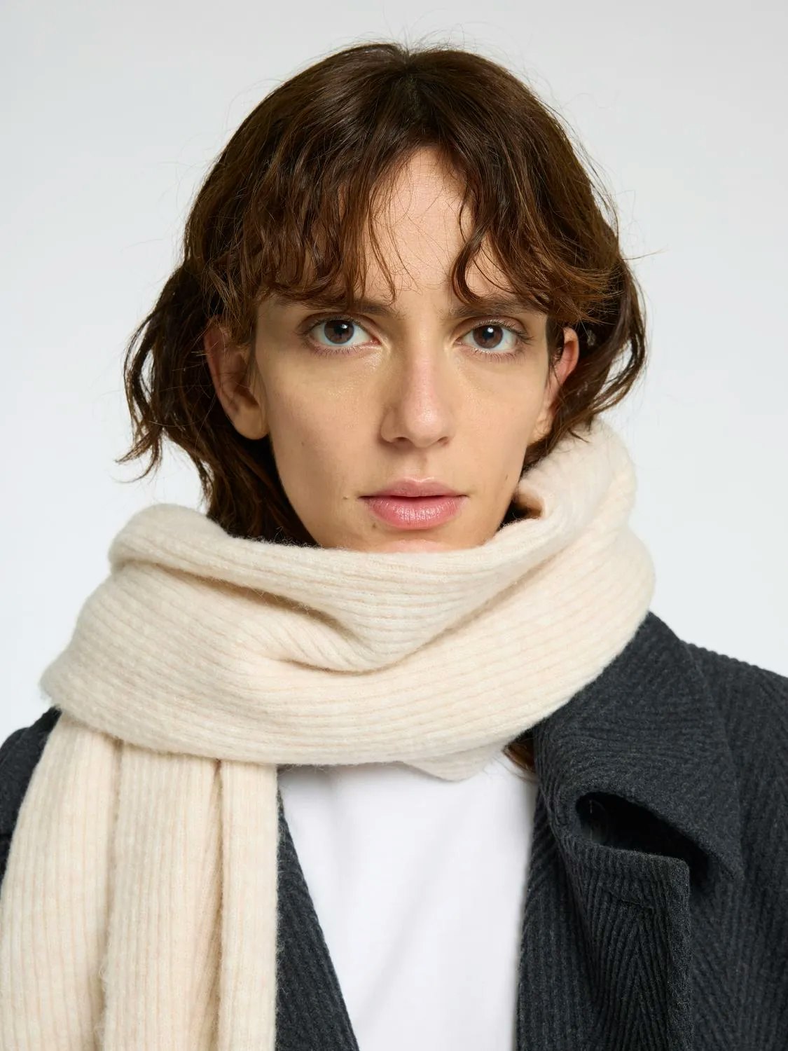 Selected Femme - SLFMALINE LANO KNIT BEANIE NOOS (Birch MELANGE)