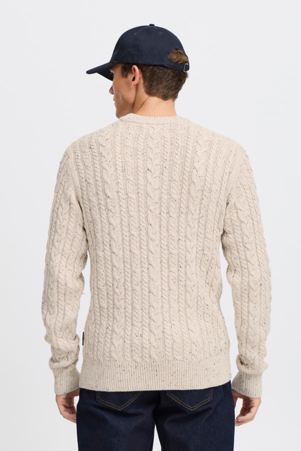 Casual Friday - CFKARL cable crew neck knit with neps (Rainy Day)