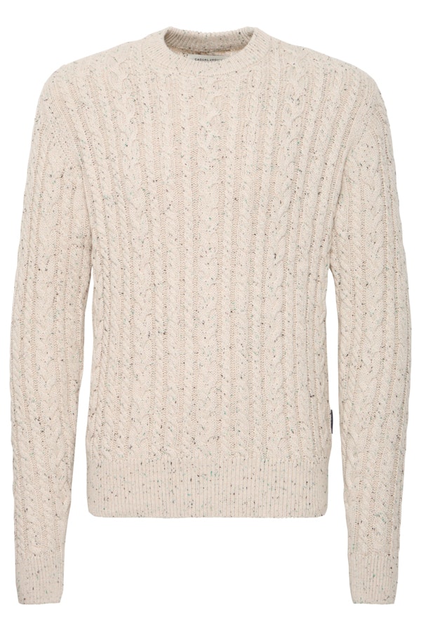 Casual Friday - CFKARL cable crew neck knit with neps (Rainy Day)