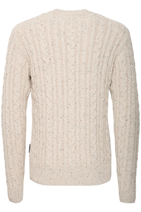 Casual Friday - CFKARL cable crew neck knit with neps (Rainy Day)