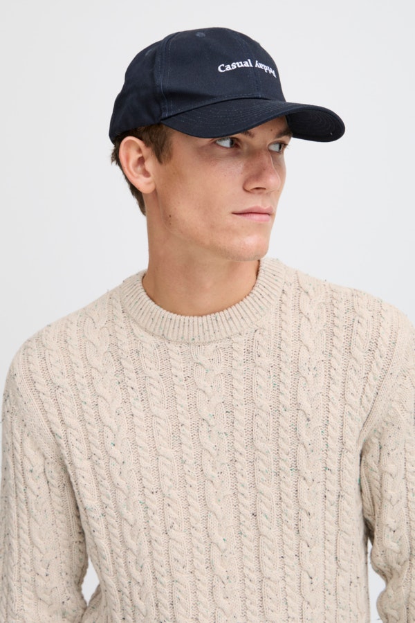 Casual Friday - CFKARL cable crew neck knit with neps (Rainy Day)