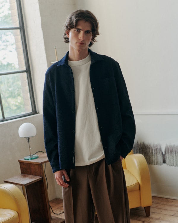 Casual Friday - CFALVIN LS waffle shirt (Dk Navy)