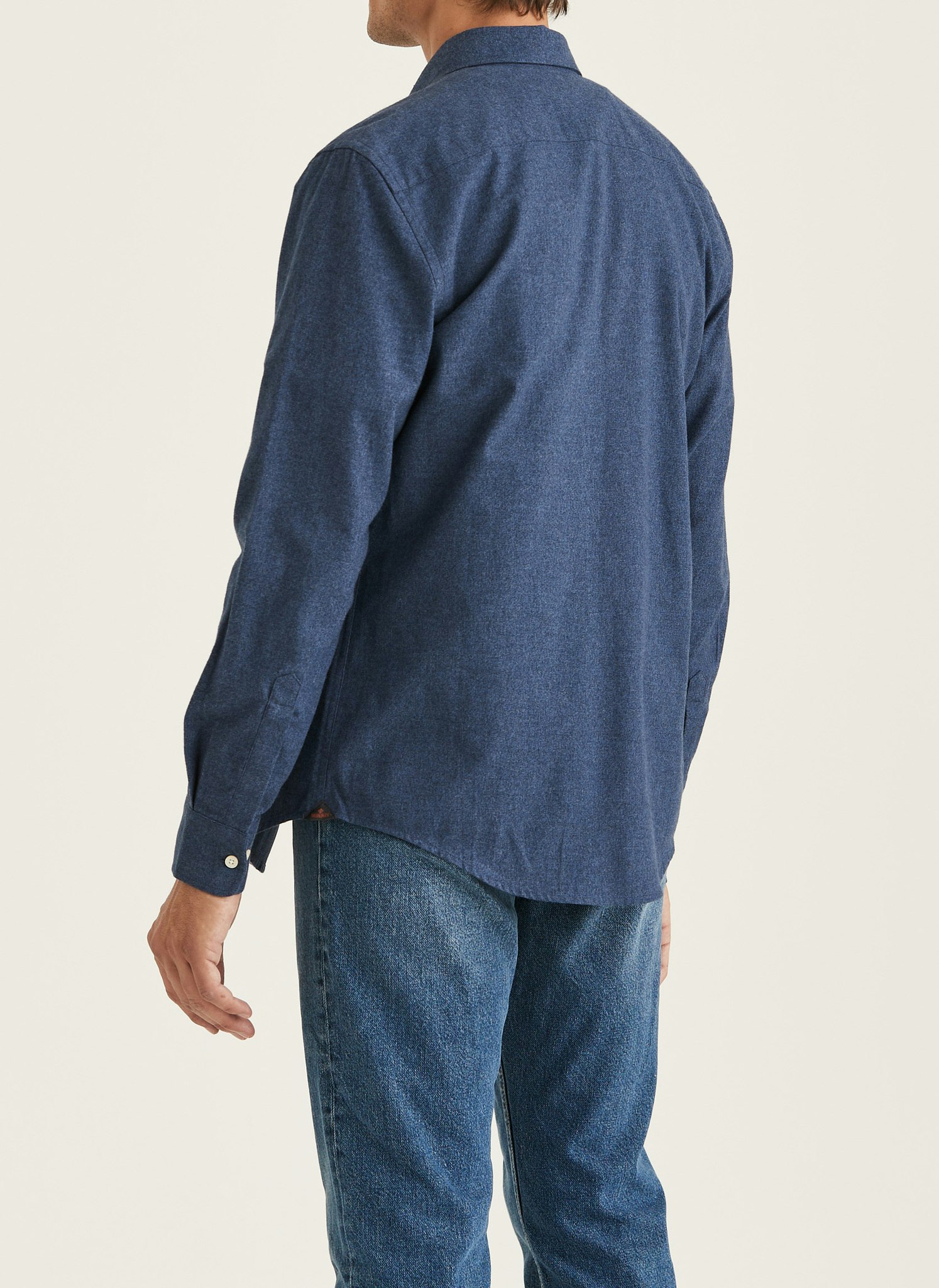 Morris - Watts Flannel Shirt-Slim Fit (Navy)