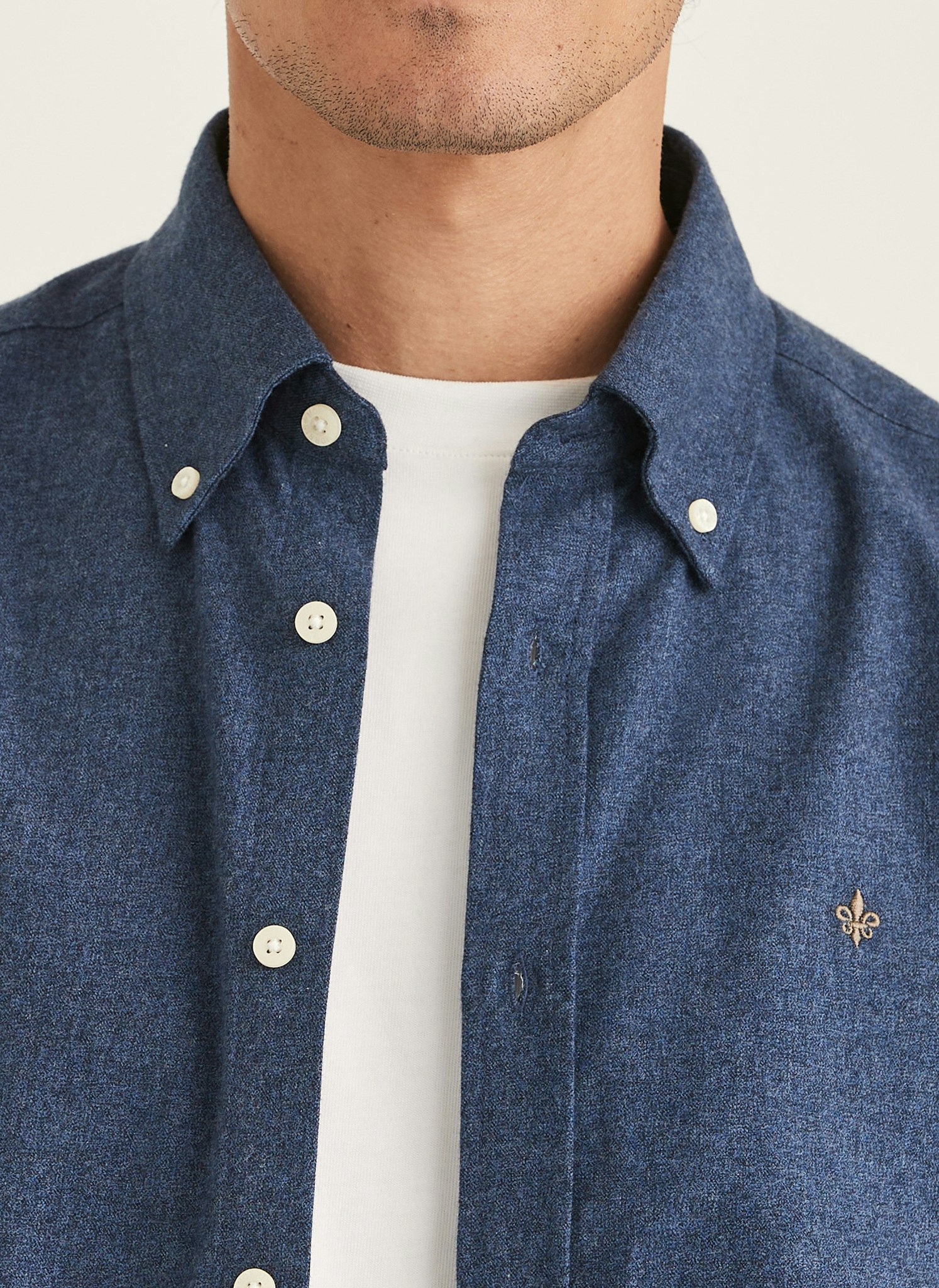 Morris - Watts Flannel Shirt-Slim Fit (Navy)