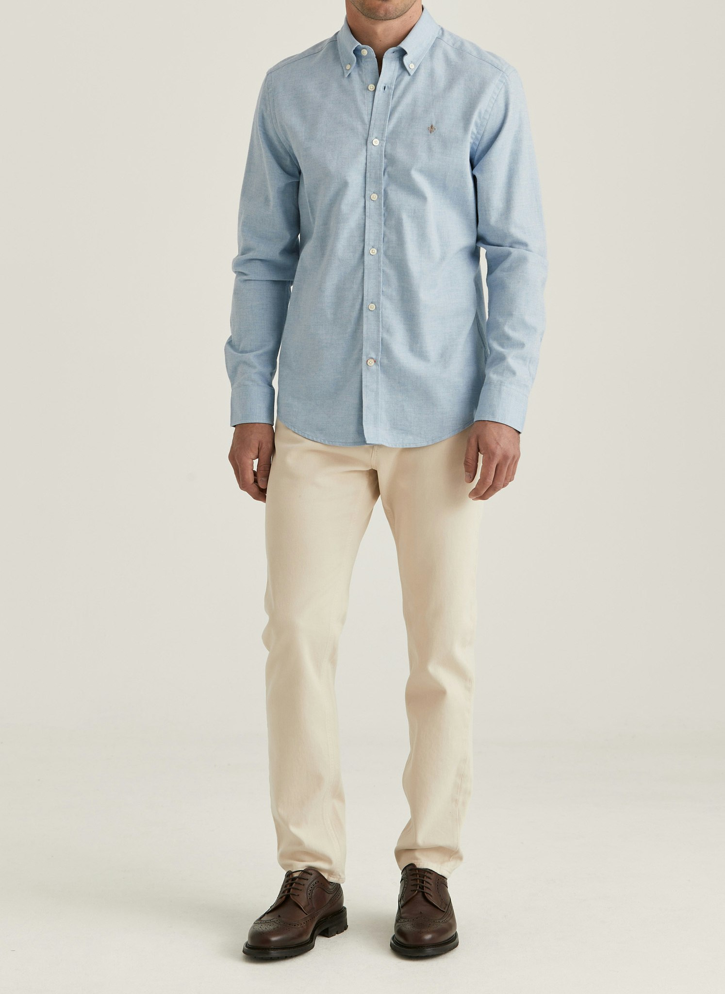 Morris - Watts Flannel Shirt-Slim Fit (Light Blue)