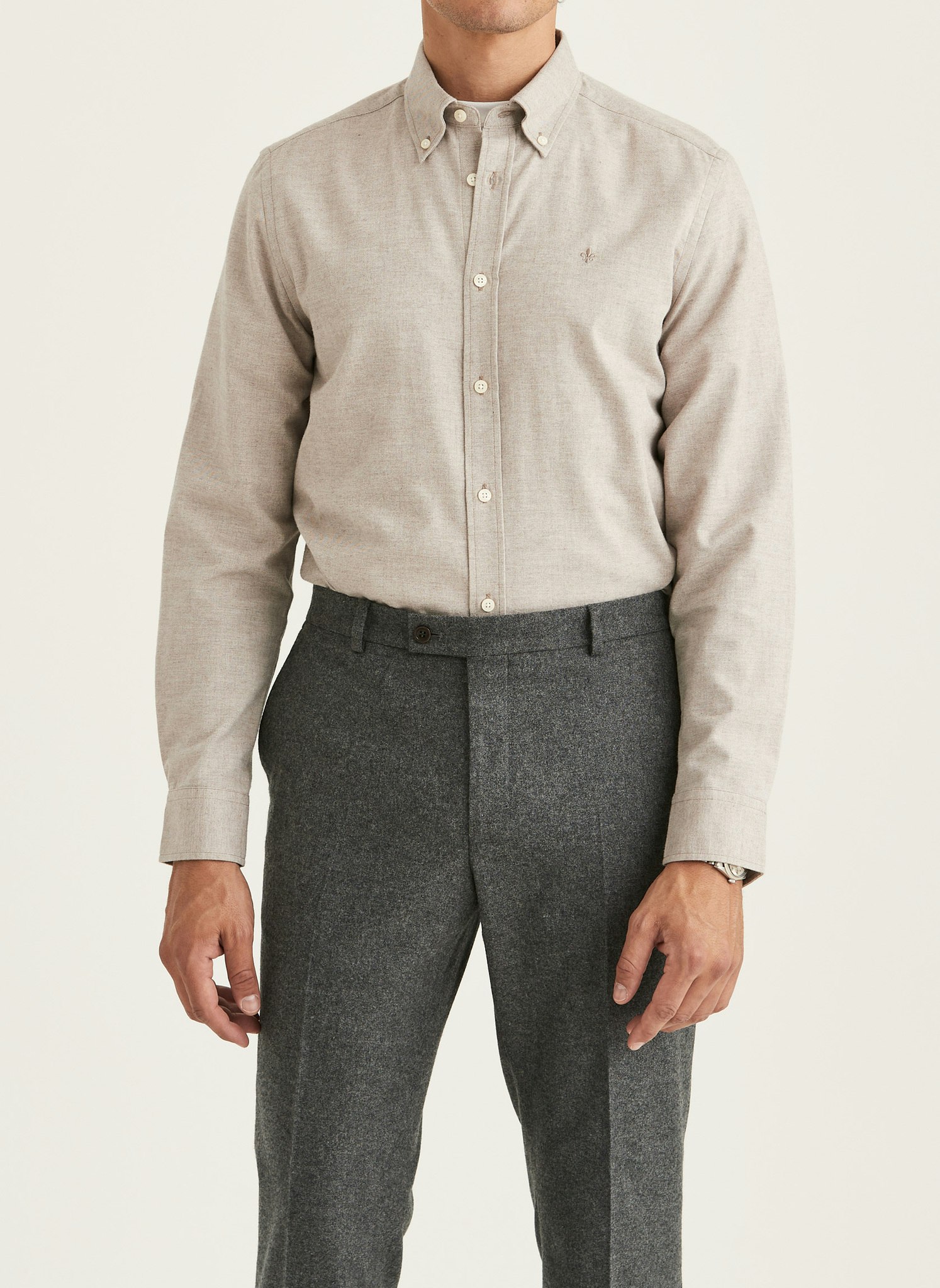Morris - Watts Flannel Shirt-Slim Fit (Khaki)
