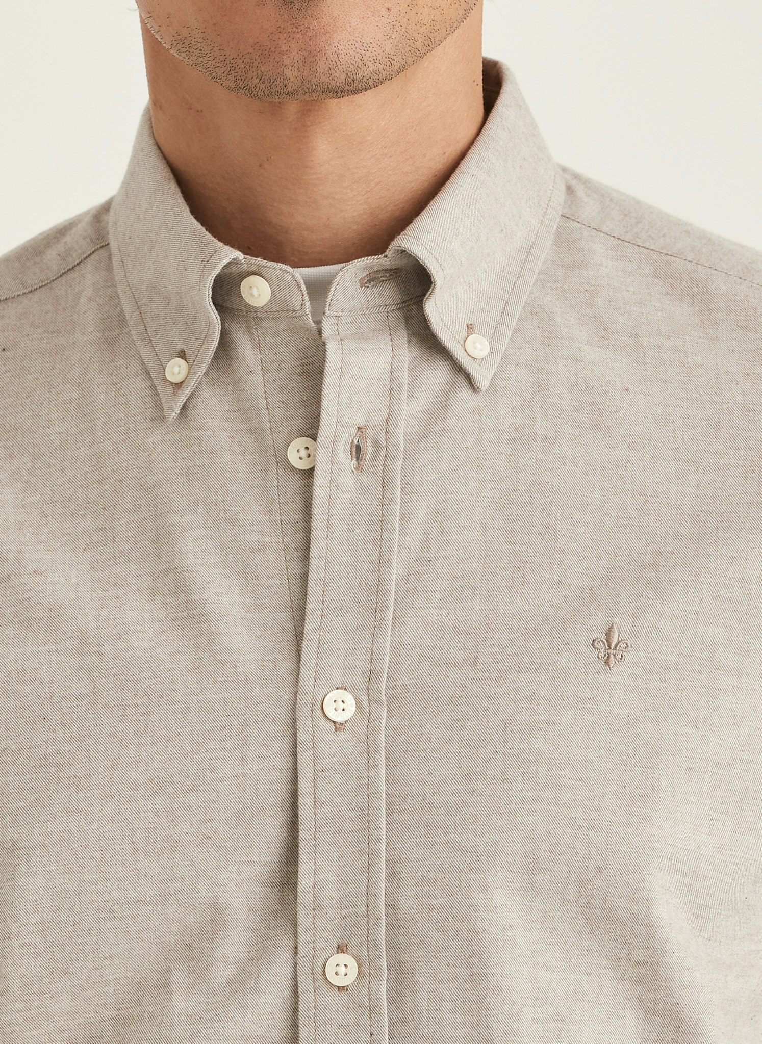 Morris - Watts Flannel Shirt-Slim Fit (Khaki)