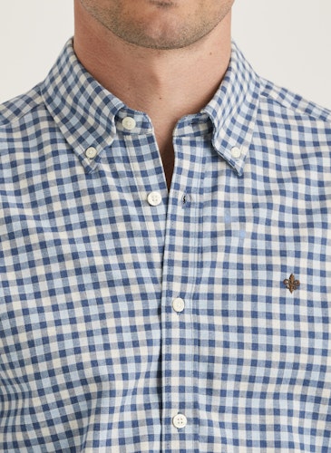 Morris - Watts Flannel Check Shirt-Slim Fit (Blue)