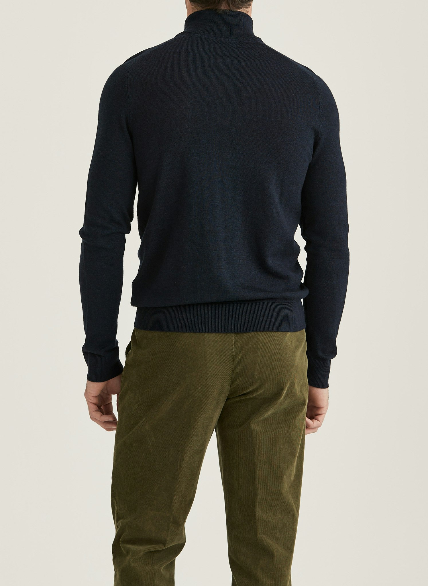 Morris - Merino John Zip (Navy)