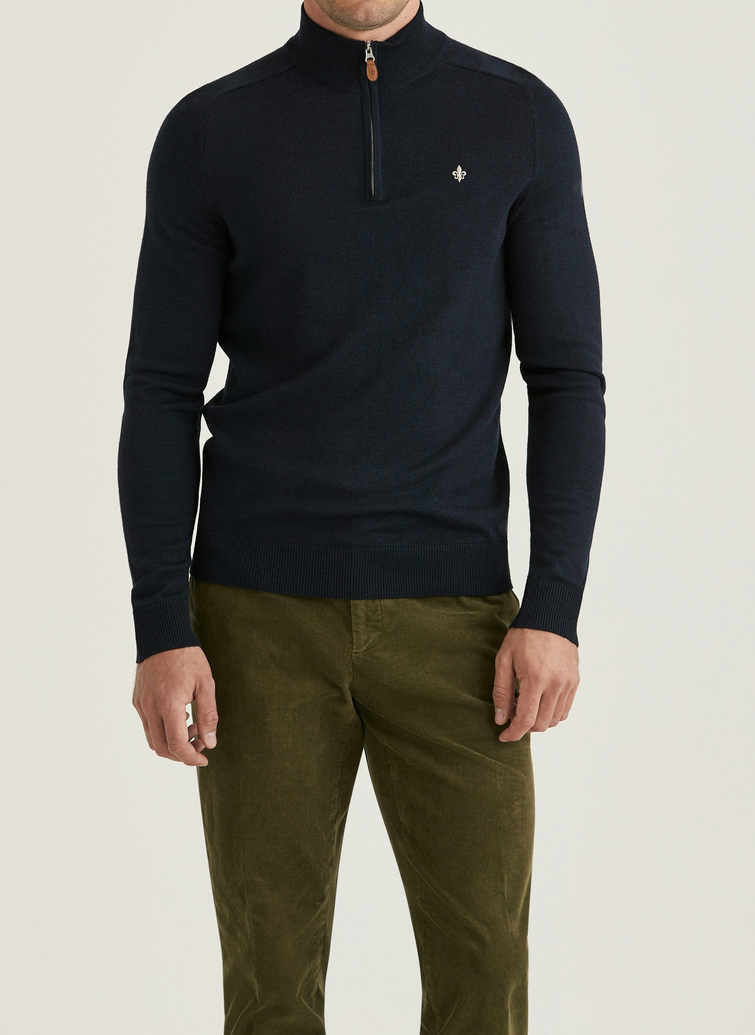 Morris - Merino John Zip (Navy)