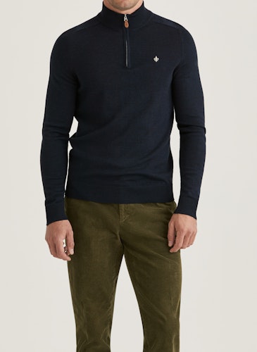 Morris - Merino John Zip (Navy)