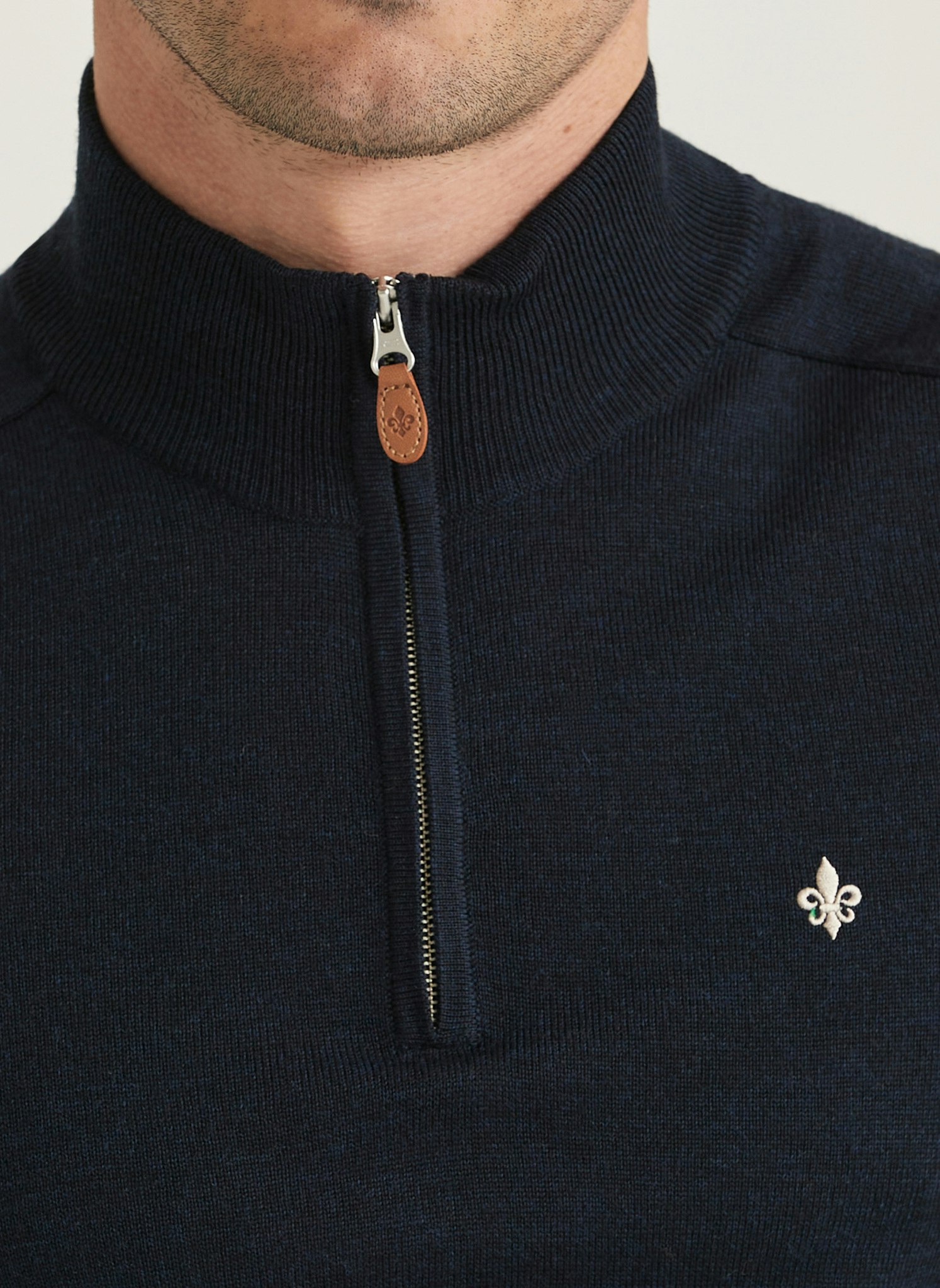 Morris - Merino John Zip (Navy)