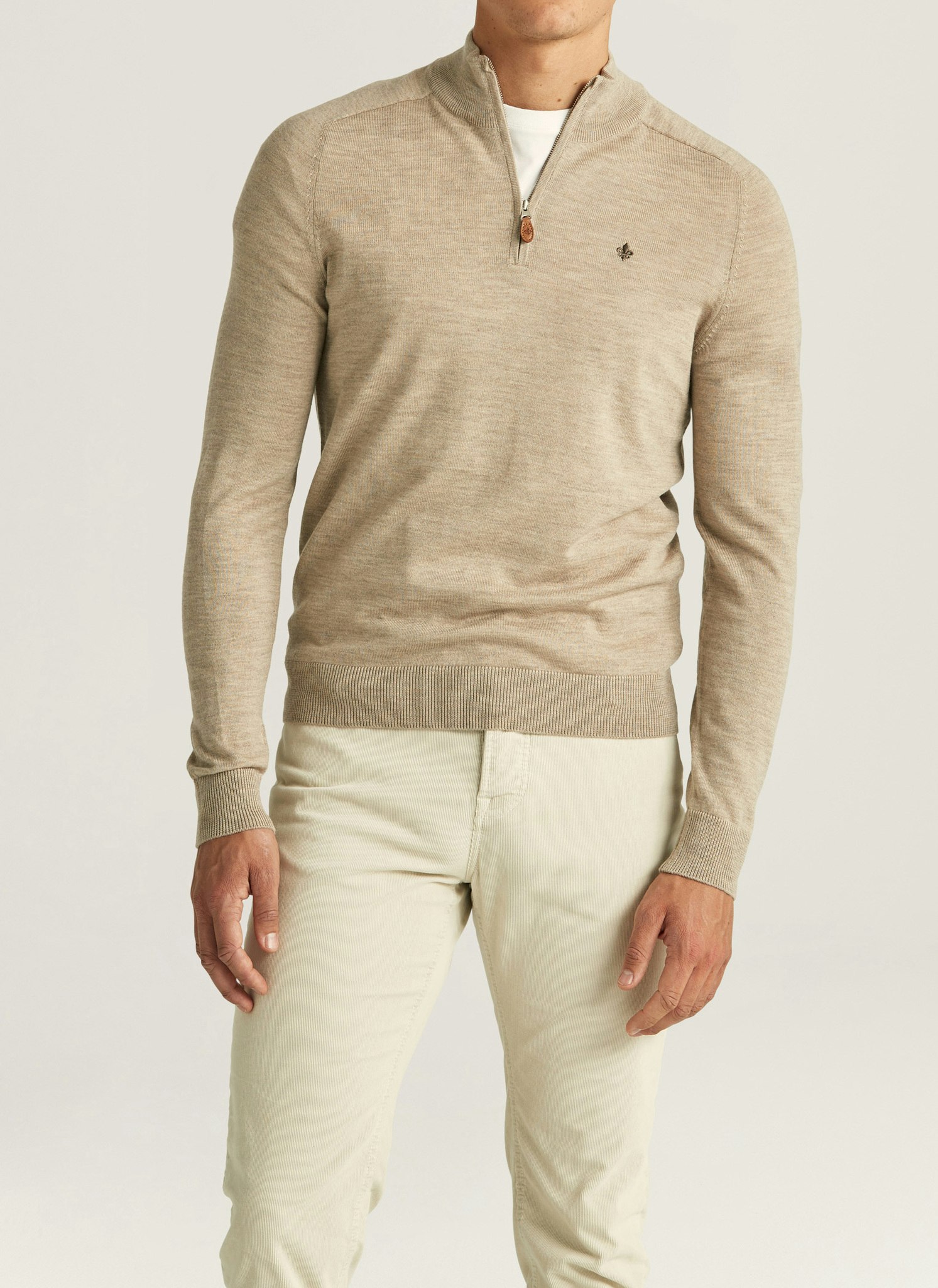 Morris - Merino John Zip (Khaki)
