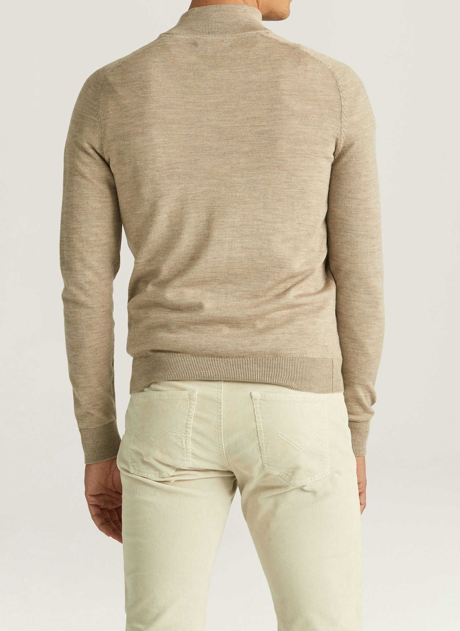 Morris - Merino John Zip (Khaki)